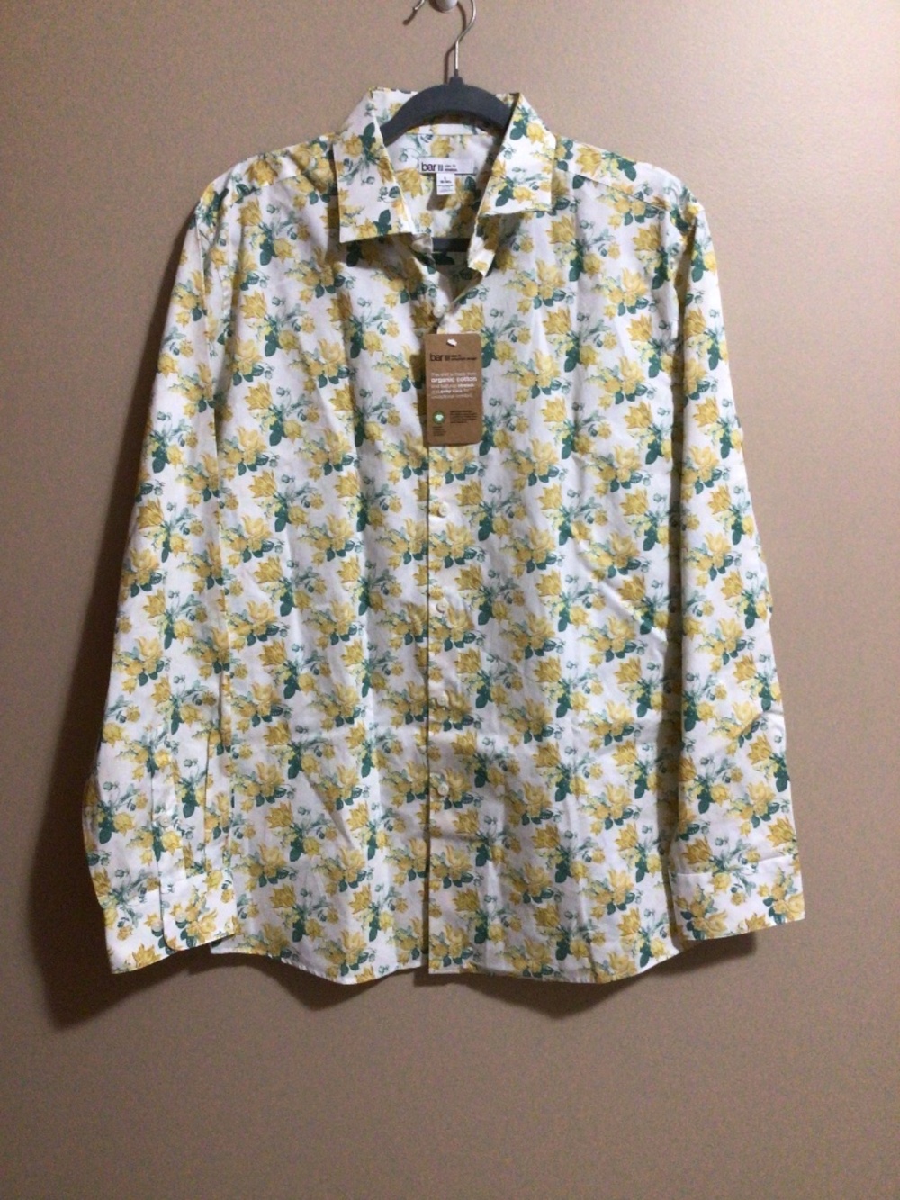 Bar III Slim Fit Floral Button Down Shirt NWT Size Men’s/L 16-16.5